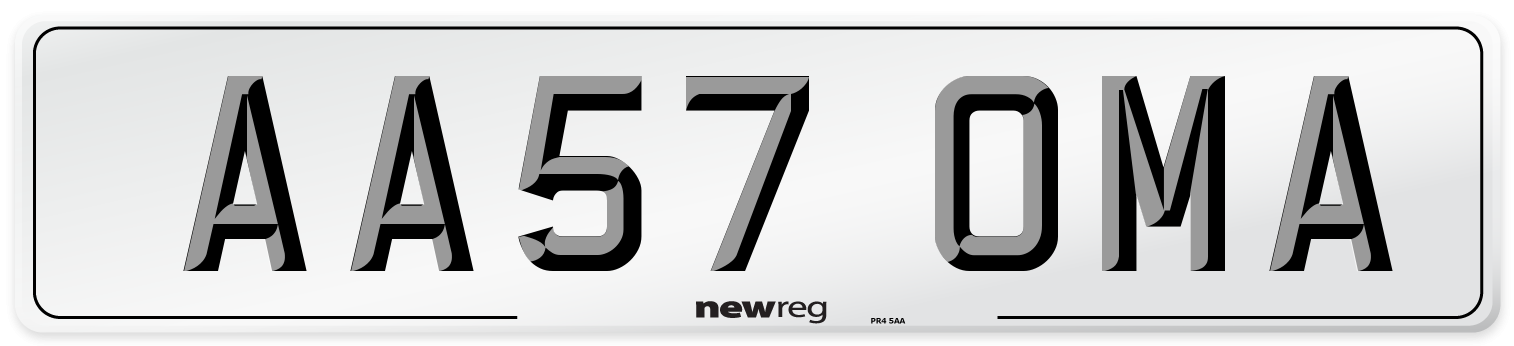 AA57 OMA Number Plate from New Reg